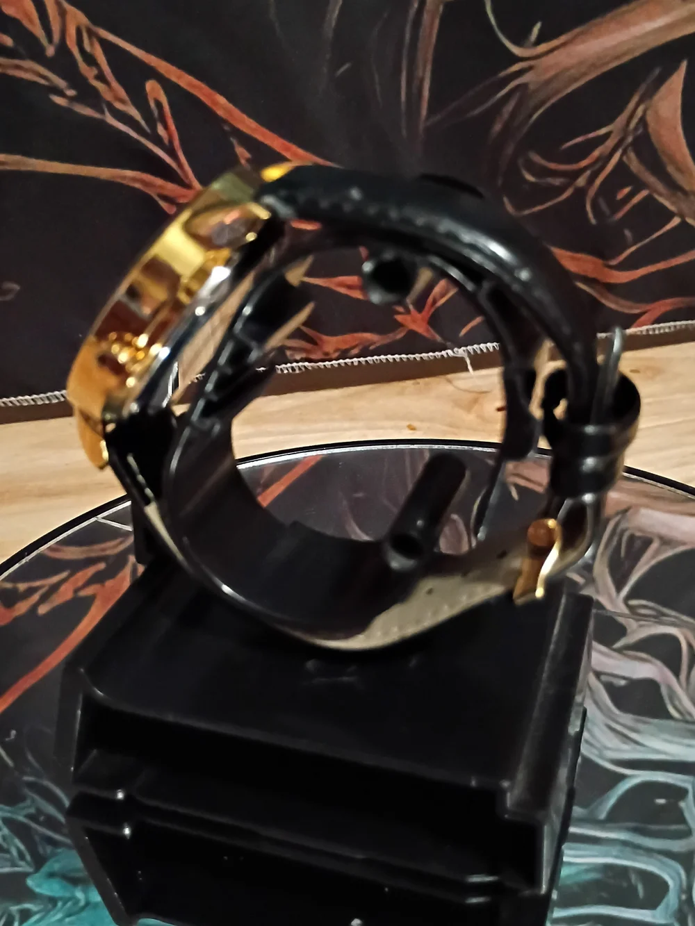 Men's Skeleton Mechanical Watch - Black & Gold